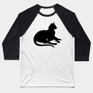 Oriental Cat Silhouette Baseball T-Shirt